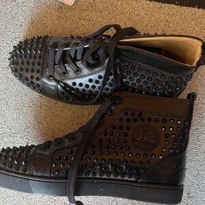 Black Spiked High-Top Sneakers